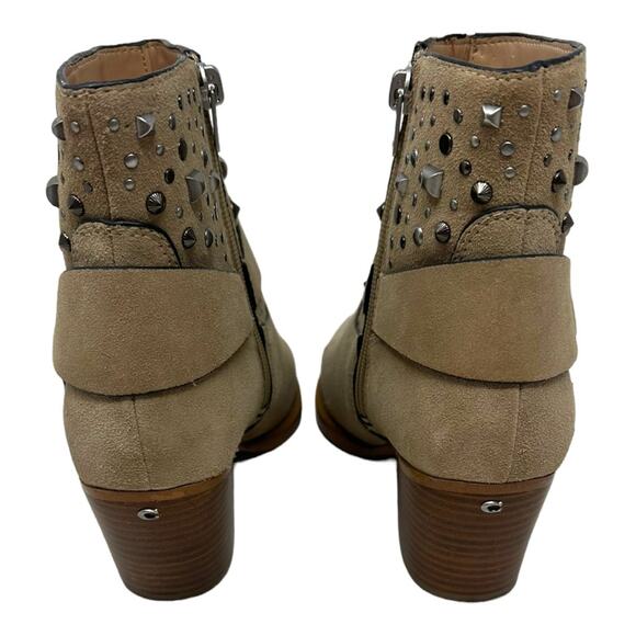 COACH  Western Pia Studded Festival Suede Ankle Boots Size 8 - Picture 3 of 12